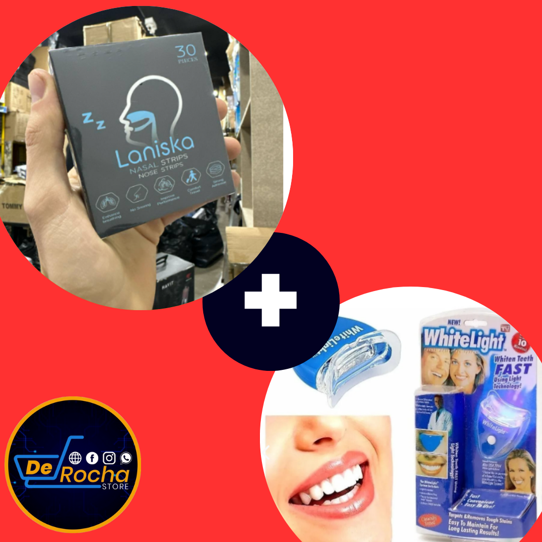 combo cintas nasales+blanqueador dental